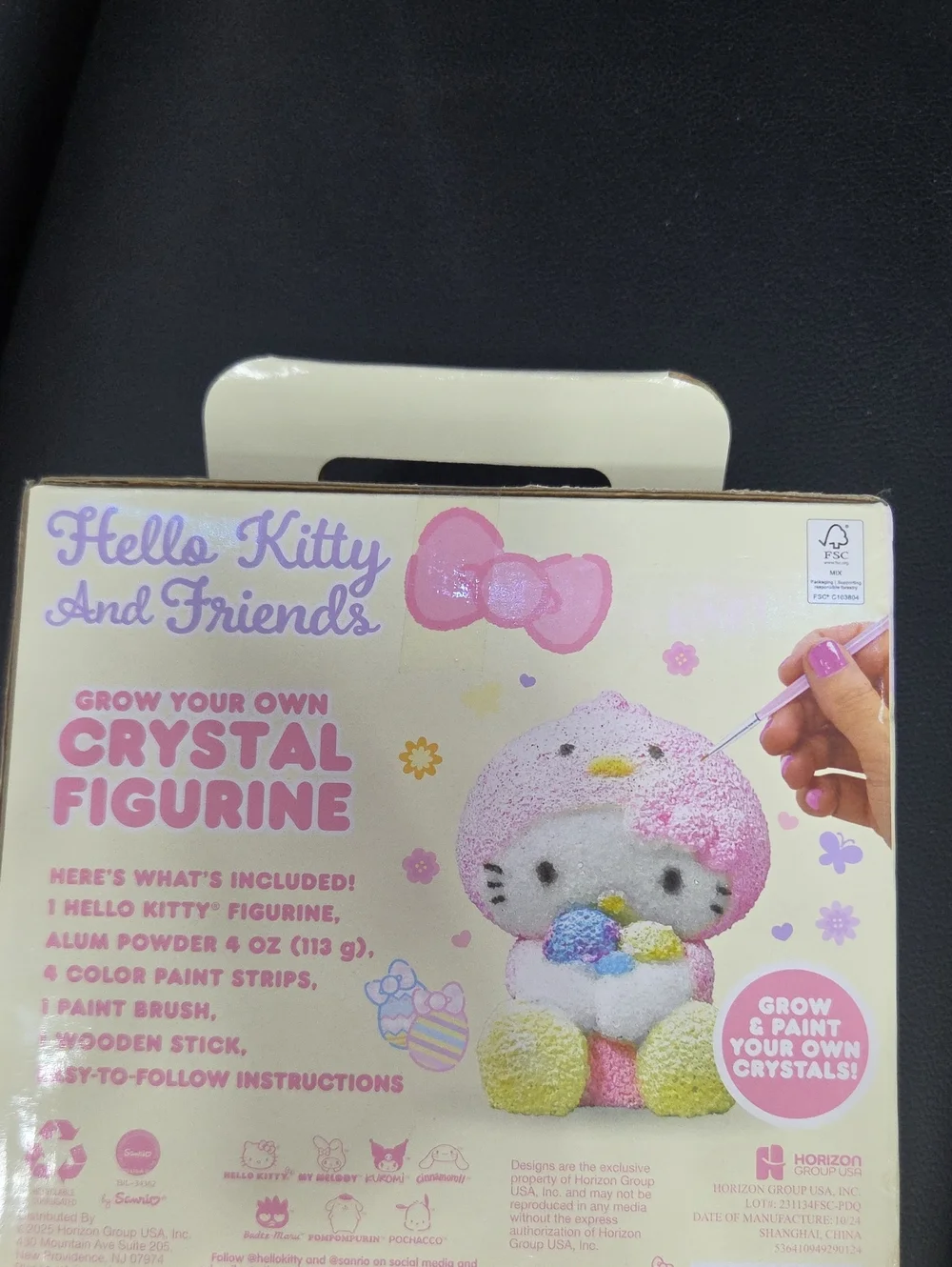 Hello Kitty And Friends Grow & Paint Your Own Crystal Figurine Craft Kit NIB